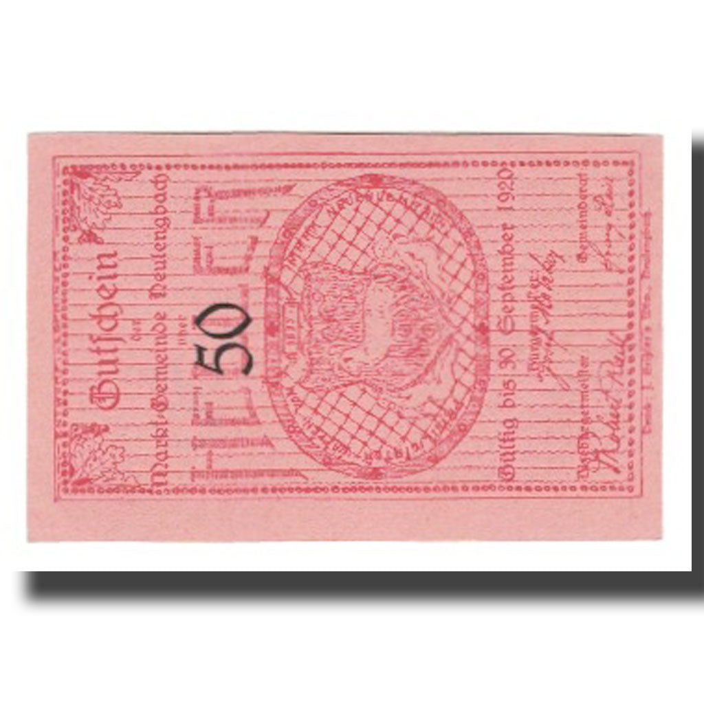 Banknote, Austria, Neulengbach N.Ö. Marktgemeinde, 50 Heller, Batiment, 1920