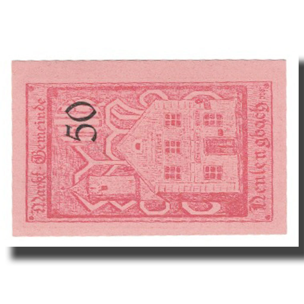 Banknote, Austria, Neulengbach N.Ö. Marktgemeinde, 50 Heller, Batiment, 1920