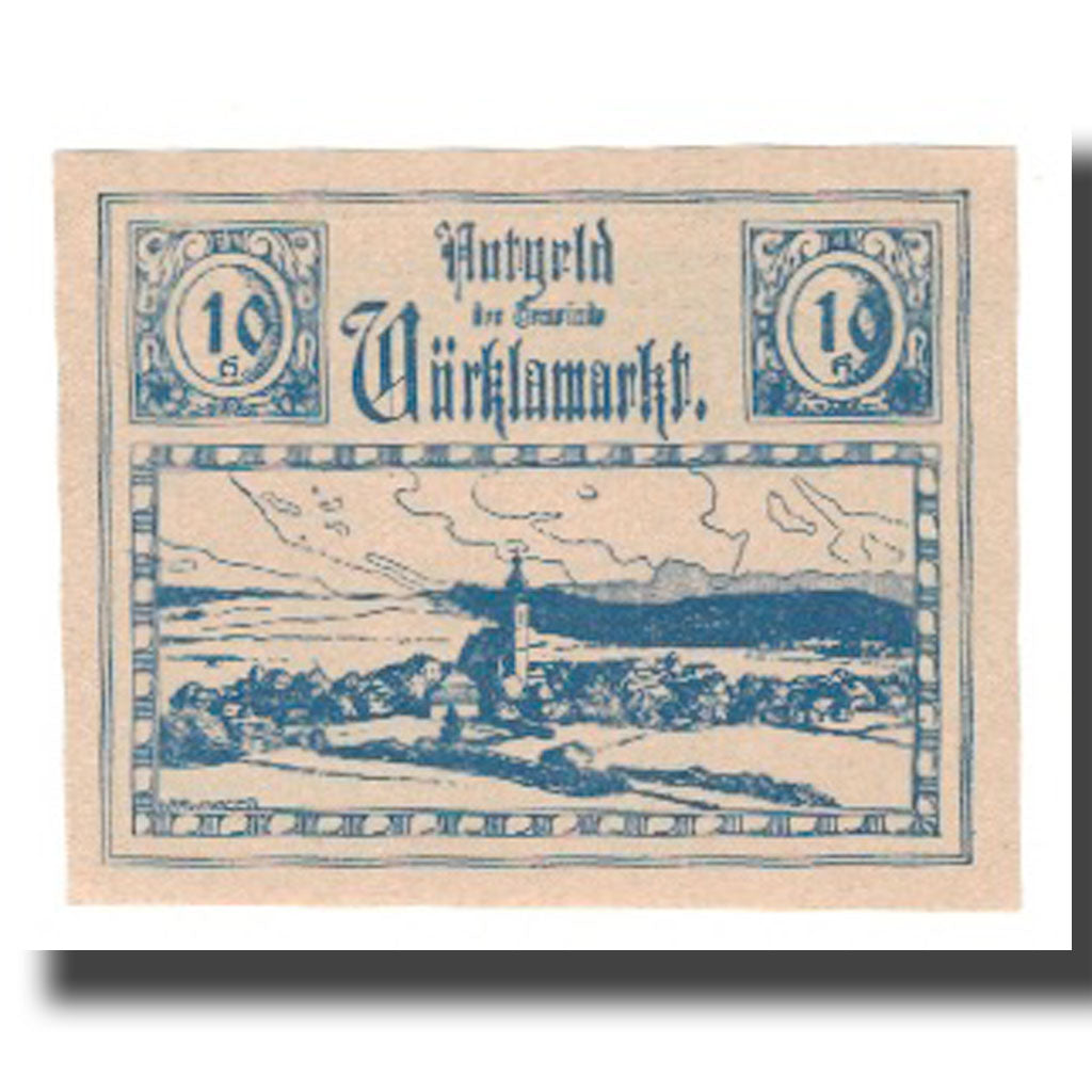 Banknot, Austria, Vöcklamarkt O.Ö. Gemeinde, 10 Heller, Texte, 1920