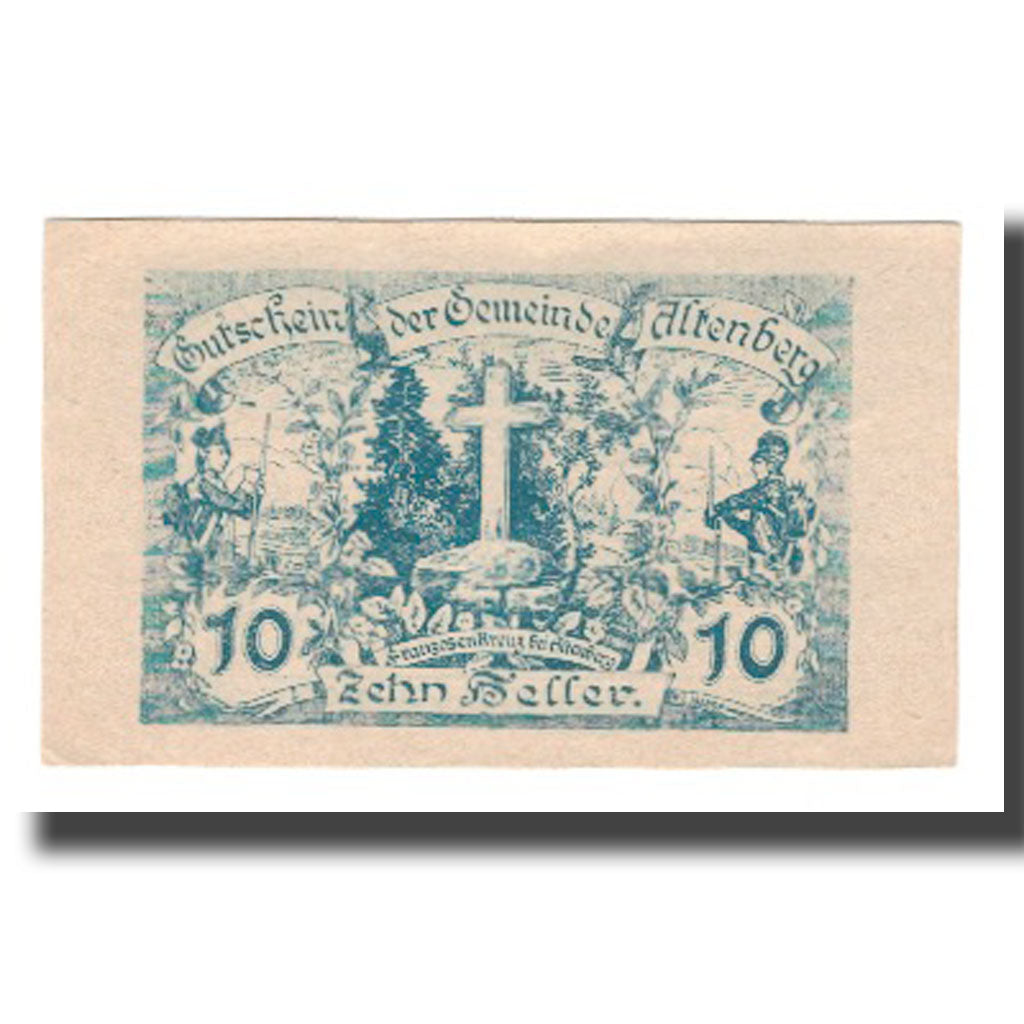 Banknot, Austria, Altenberg O.Ö. Gemeinde, 10 Heller, Texte, 1920, 1920-05-15