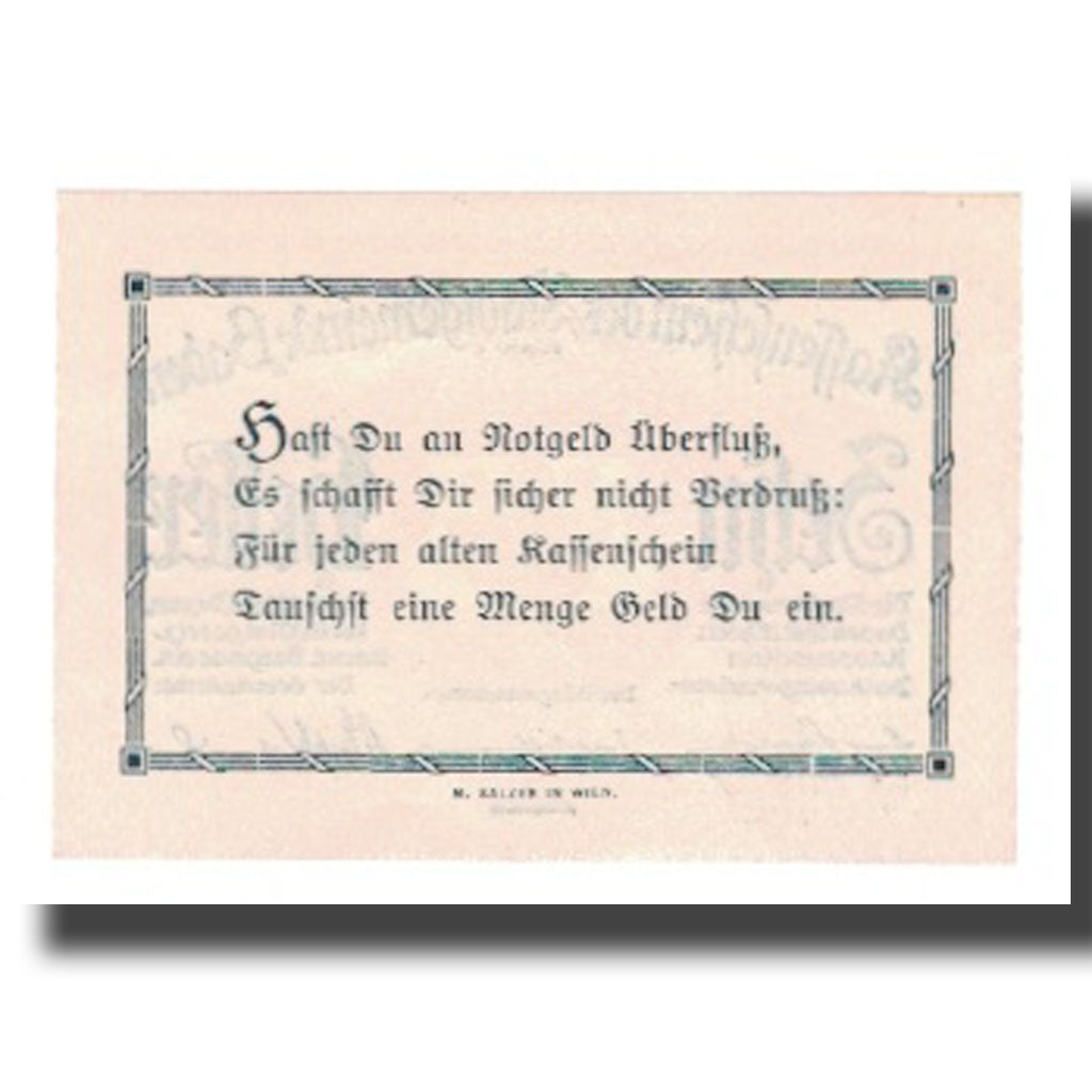Banknote, Austria, Baden Stadtgemeinde, 10 Heller, Texte, 1920, 1920-12-31