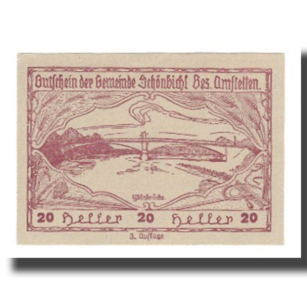 Banknote, Austria, Schönbichl N.Ö. Gemeinde, 20 Heller, paysage 1, 1920