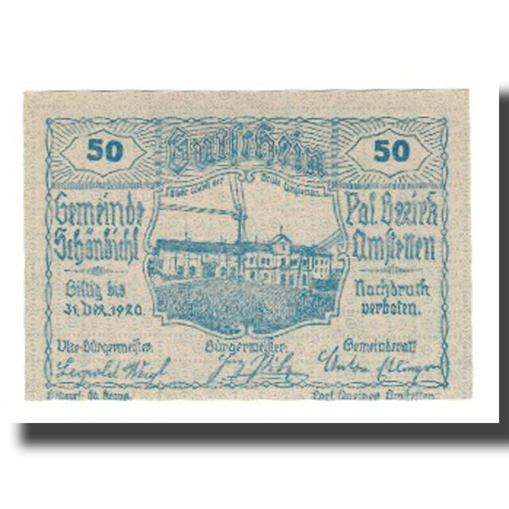 Banknote, Austria, Schönbichl N.Ö. Gemeinde, 50 Heller, paysage 2, 1920