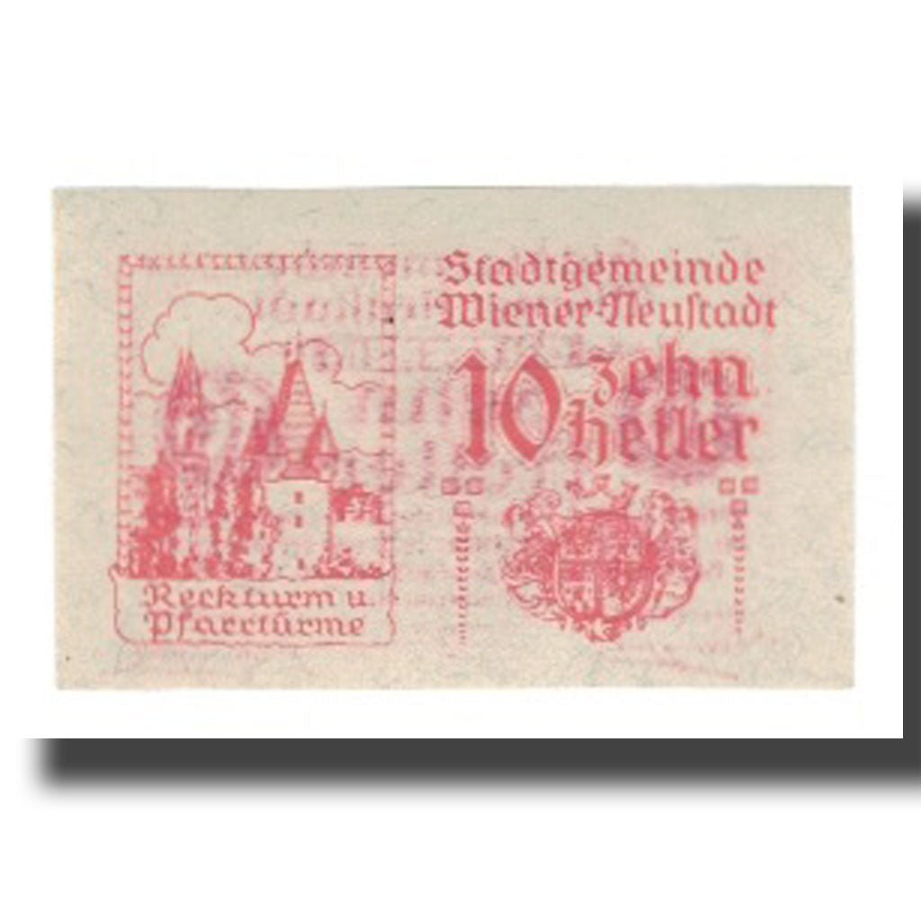 Banconote, Austria, Wiener Neustadt N.Ö. Stadtgemeinde, 10 Heller, valeur