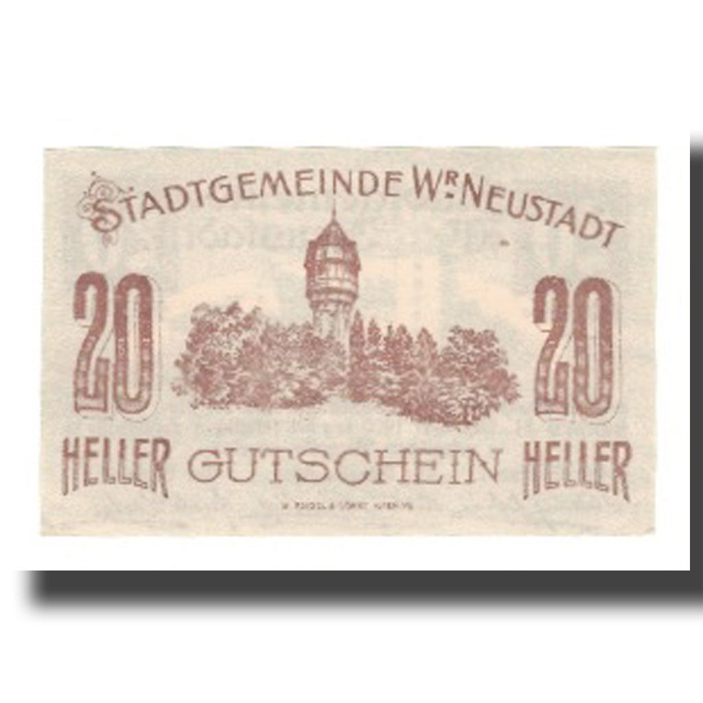 Banconote, Austria, Wiener Neustadt N.Ö. Stadtgemeinde, 20 Heller, valeur