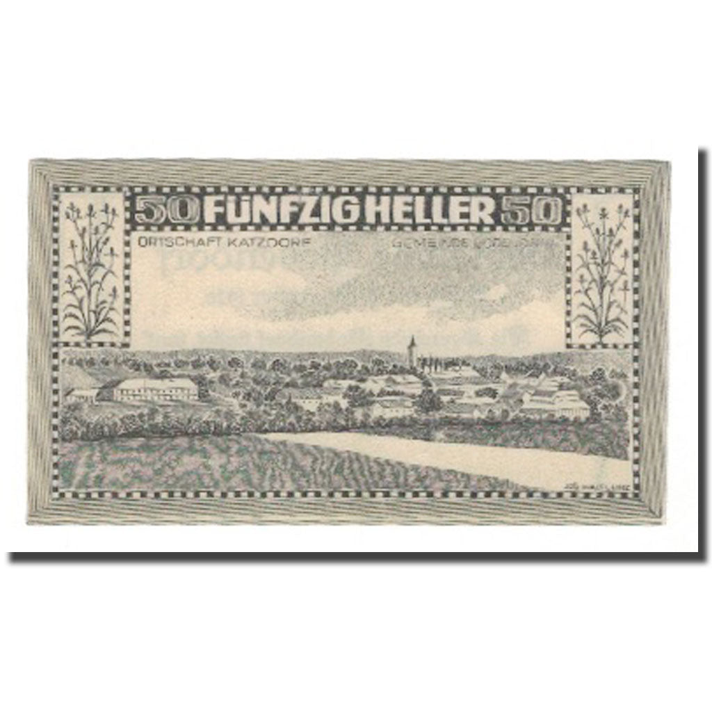 Banconote, Austria, Bodendorf O.Ö. Gemeinde, 50 Heller, Texte, 1921