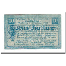 Banconote, Austria, Amstetten N.Ö. Stadtgemeinde, 10 Heller, Blason 1, 1920