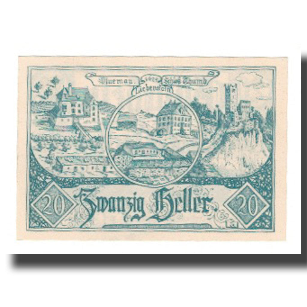 Banconote, Austria, Altenfelden O.Ö. Gemeinde, 20 Heller, village, 1920