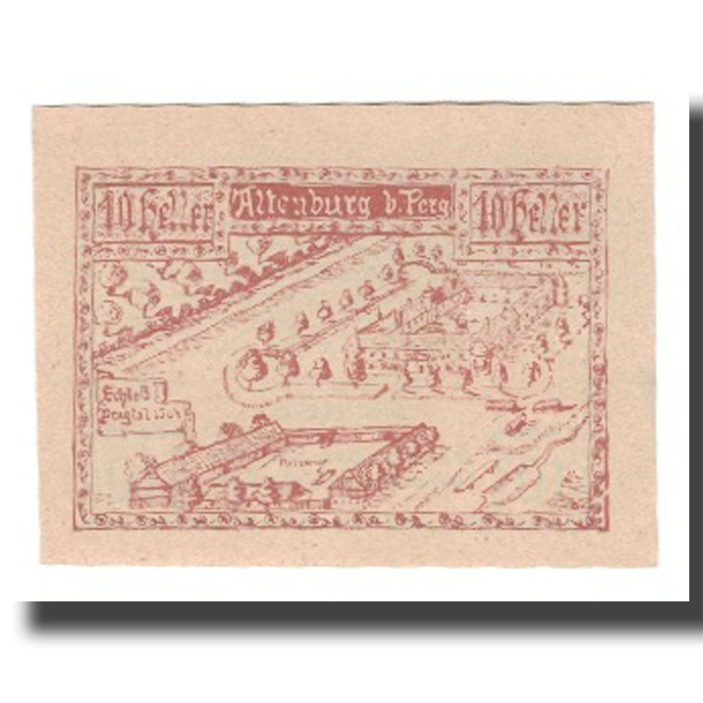 Banknot, Austria, Altenburg O.Ö. Gemeinde, 10 Heller, Texte, 1921, 1921-01-01