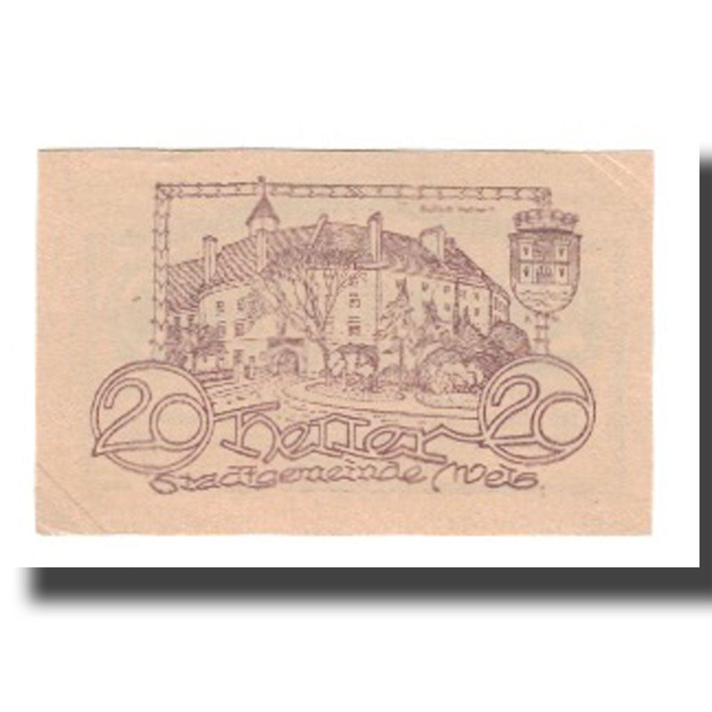 Banconote, Austria, Wels O.Ö. Stadtgemeinde, 20 Heller, batiment 1, 1920