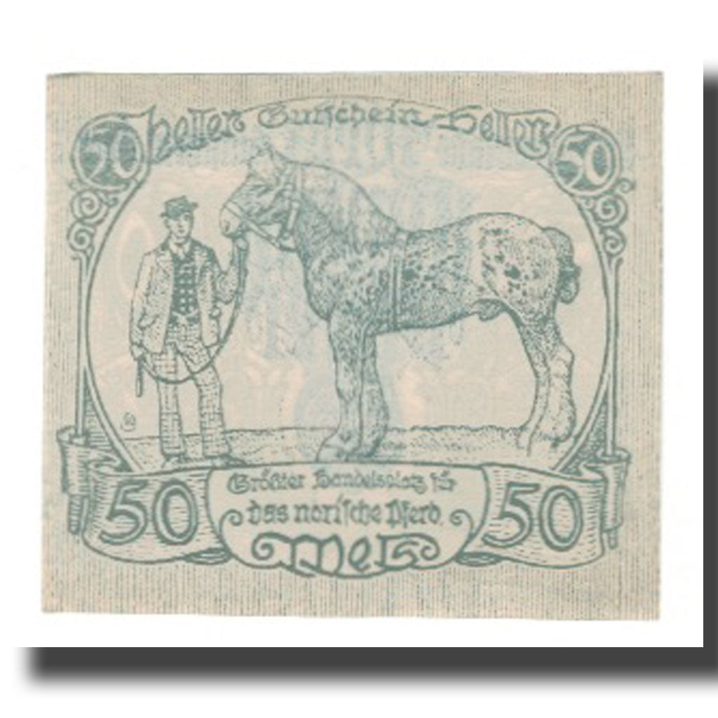 Banknot, Austria, Wels O.Ö. Stadtgemeinde, 50 Heller, cheval, 1920, 1920-06-30