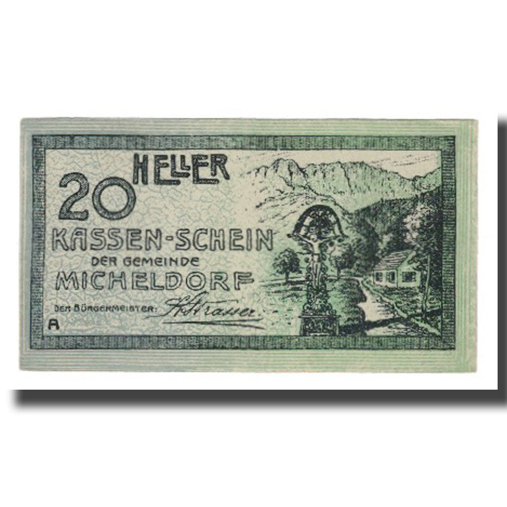 Banknot, Austria, Micheldorf O.Ö. Gemeinde, 20 Heller, paysage, 1920