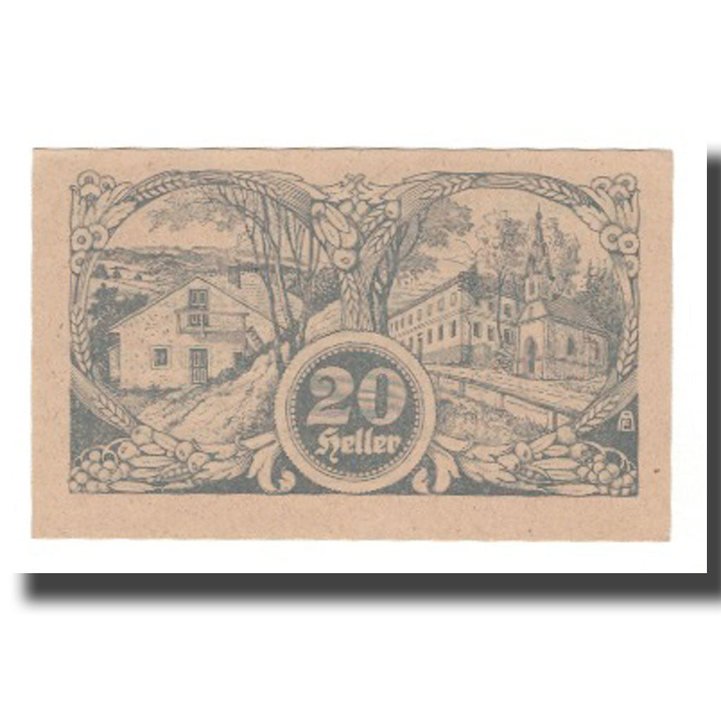 Banknot, Austria, Hirschbach O.Ö. Gemeinde, 20 Heller, Eglise 1, 1920