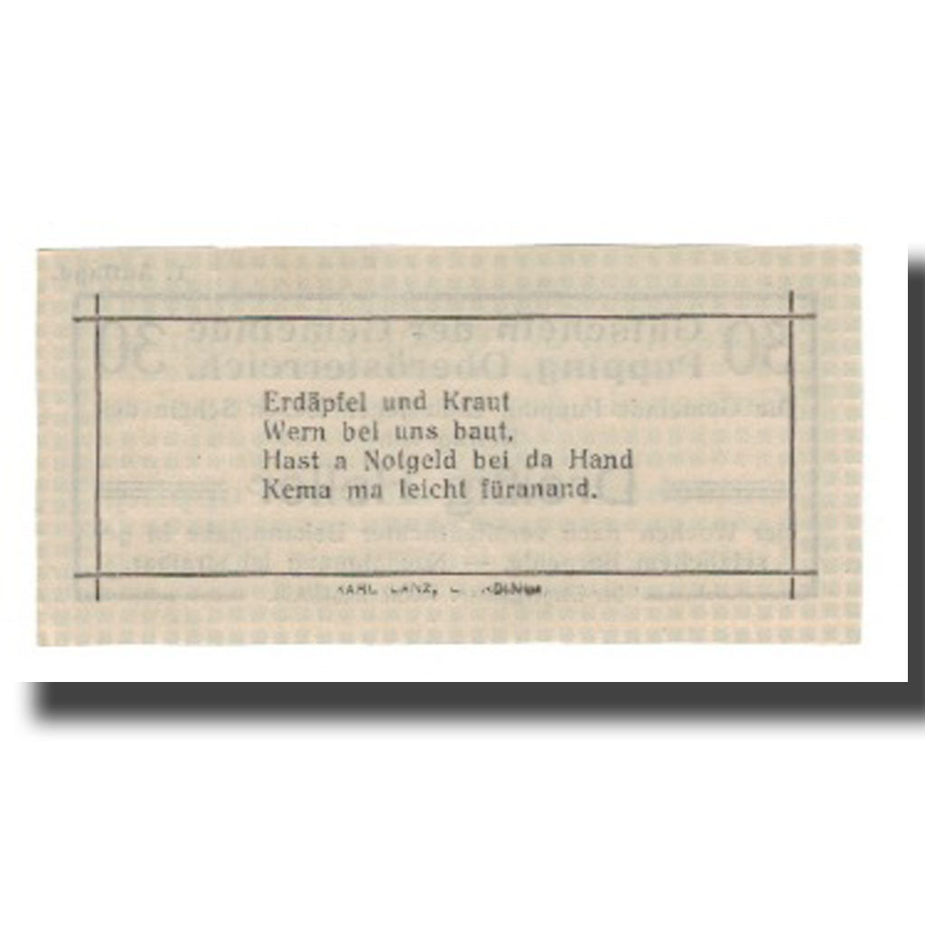 Banknot, Austria, Pupping O.Ö. Gemeinde, 30 Heller, Texte, Undated, AU(55-58)