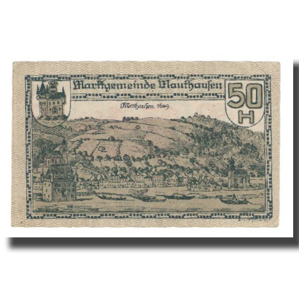Geldschein, Österreich, Mauthausen O.Ö. Marktgemeinde, 50 Heller, paysage, VZ