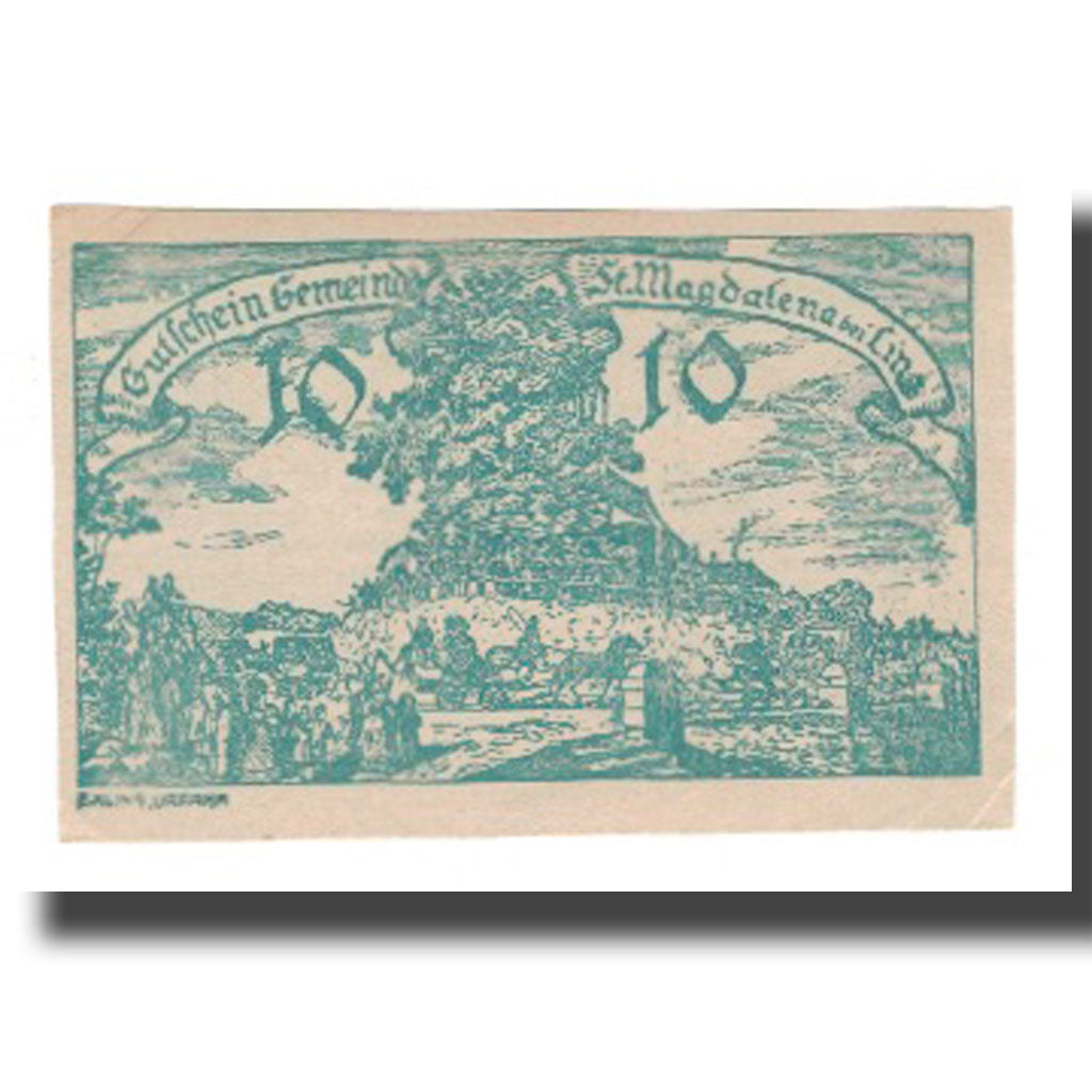 Banknot, Austria, St. Magdalena Bei Linz, O.Ö., Gemeinde, 10 Heller, texte 1