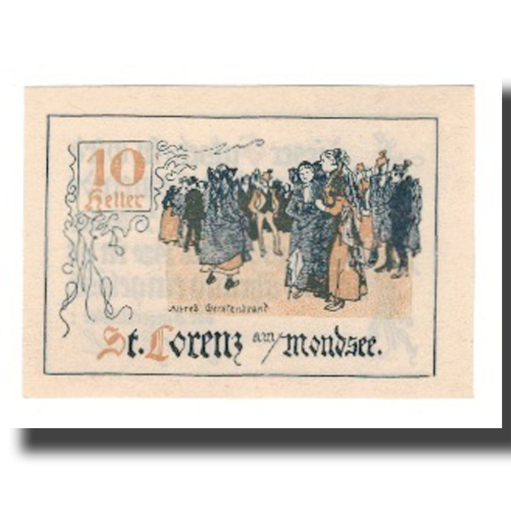 Banknot, Austria, St. Lorenz am Mondsee O.Ö. Gemeinde, 10 Heller, personnage