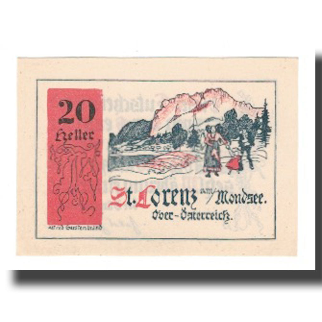 Banknot, Austria, St. Lorenz am Mondsee O.Ö. Gemeinde, 20 Heller, personnage 1