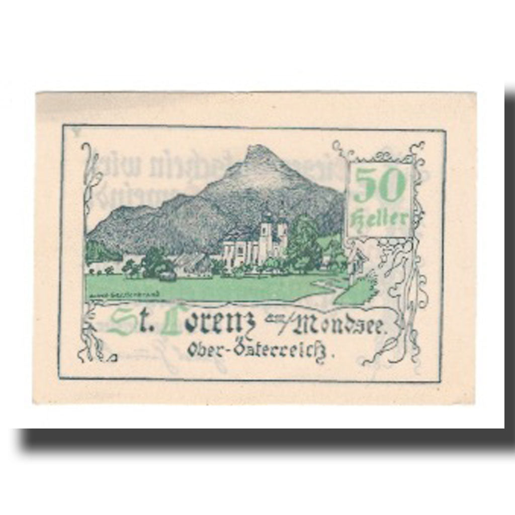Geldschein, Österreich, St. Lorenz am Mondsee O.Ö. Gemeinde, 50 Heller