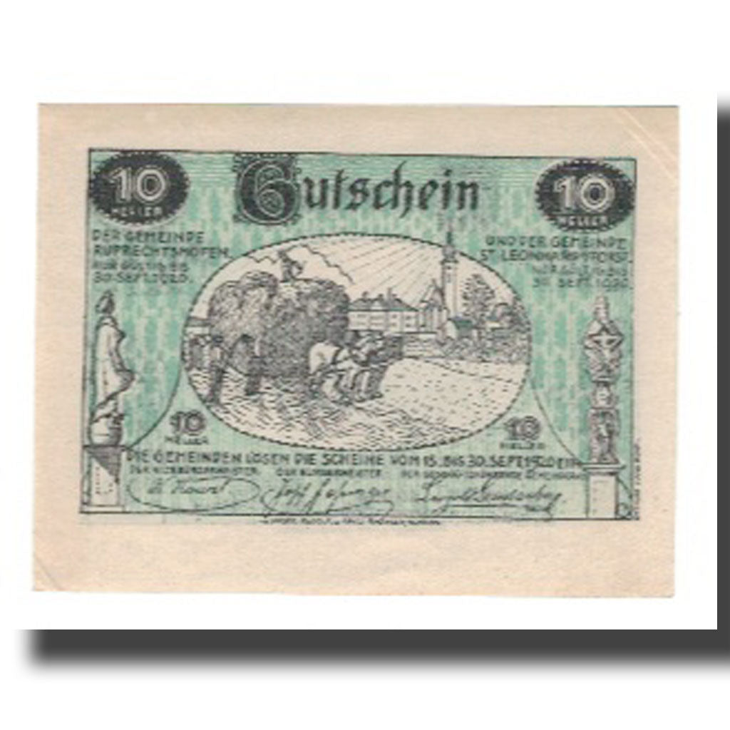 Banconote, Austria, St. Leonhard am Forst und Ruprechtshofen N.Ö. Gemeinden, 10