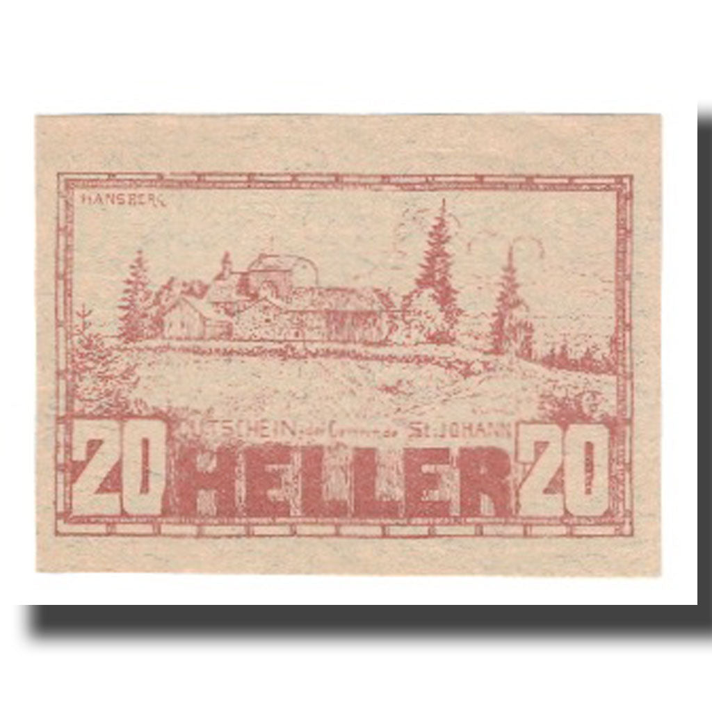 Banknote, Austria, St. Johann Am Wimberg O.Ö. Gemeinde, 20 Heller, Texte  5