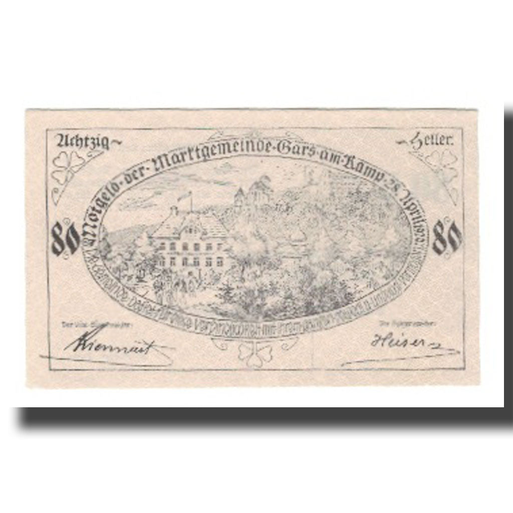 Banknote, Austria, Gars am Kamp N.Ö. Marktgemeinde, 80 Heller, Texte 6, 1920