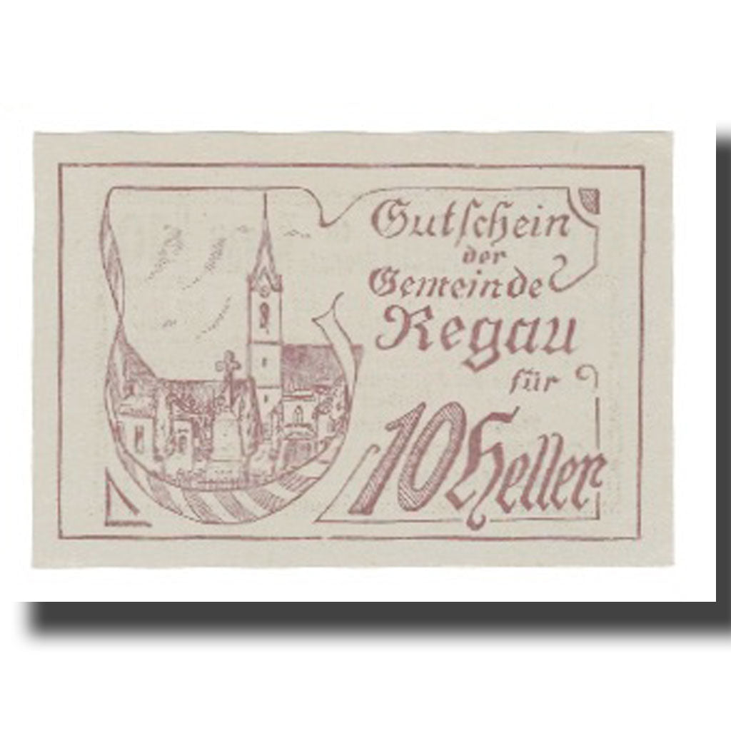 Banknote, Austria, Regau O.Ö. Gemeinde, 10 Heller, Texte, 1920, 1920-04-08