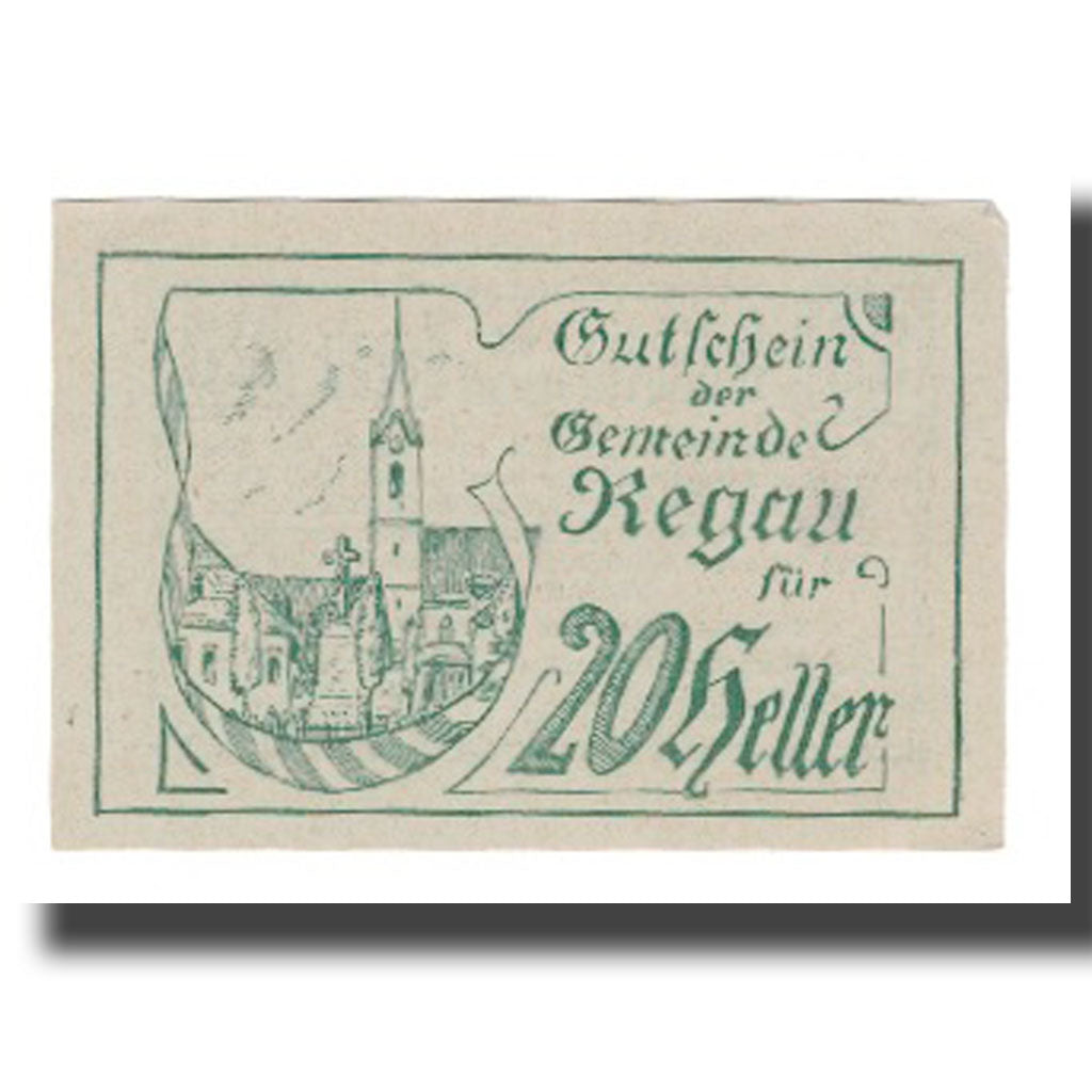 Banconote, Austria, Regau O.Ö. Gemeinde, 20 Heller, texte 1, 1920, 1920-04-08