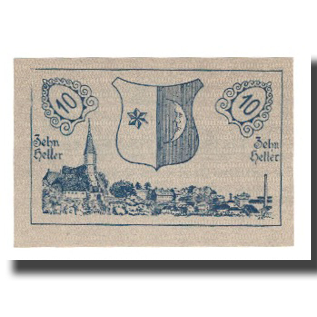Banknote, Austria, Mattighofen O.Ö. Marktgemeinde, 10 Heller, Blason, 1920