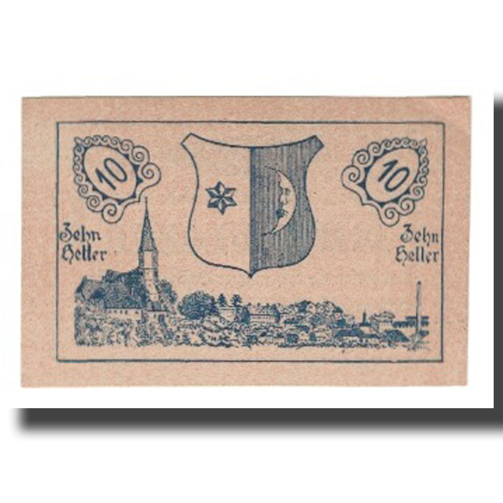 Geldschein, Österreich, Mattighofen O.Ö. Marktgemeinde, 10 Heller, Blason 1