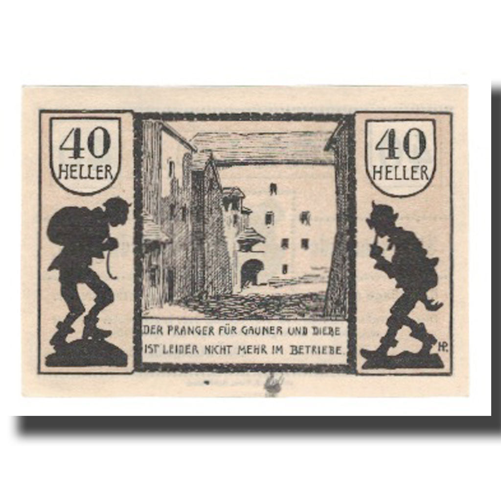 Banknot, Austria, Schärding O.Ö. Stadtgemeinde, 40 Heller, personnage 1, 1920