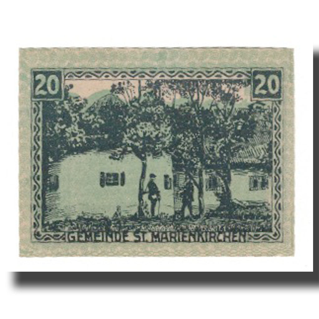 Banconote, Austria, St. Marienkirchen an der Polsenz O.Ö. Gemeinde, 20 Heller