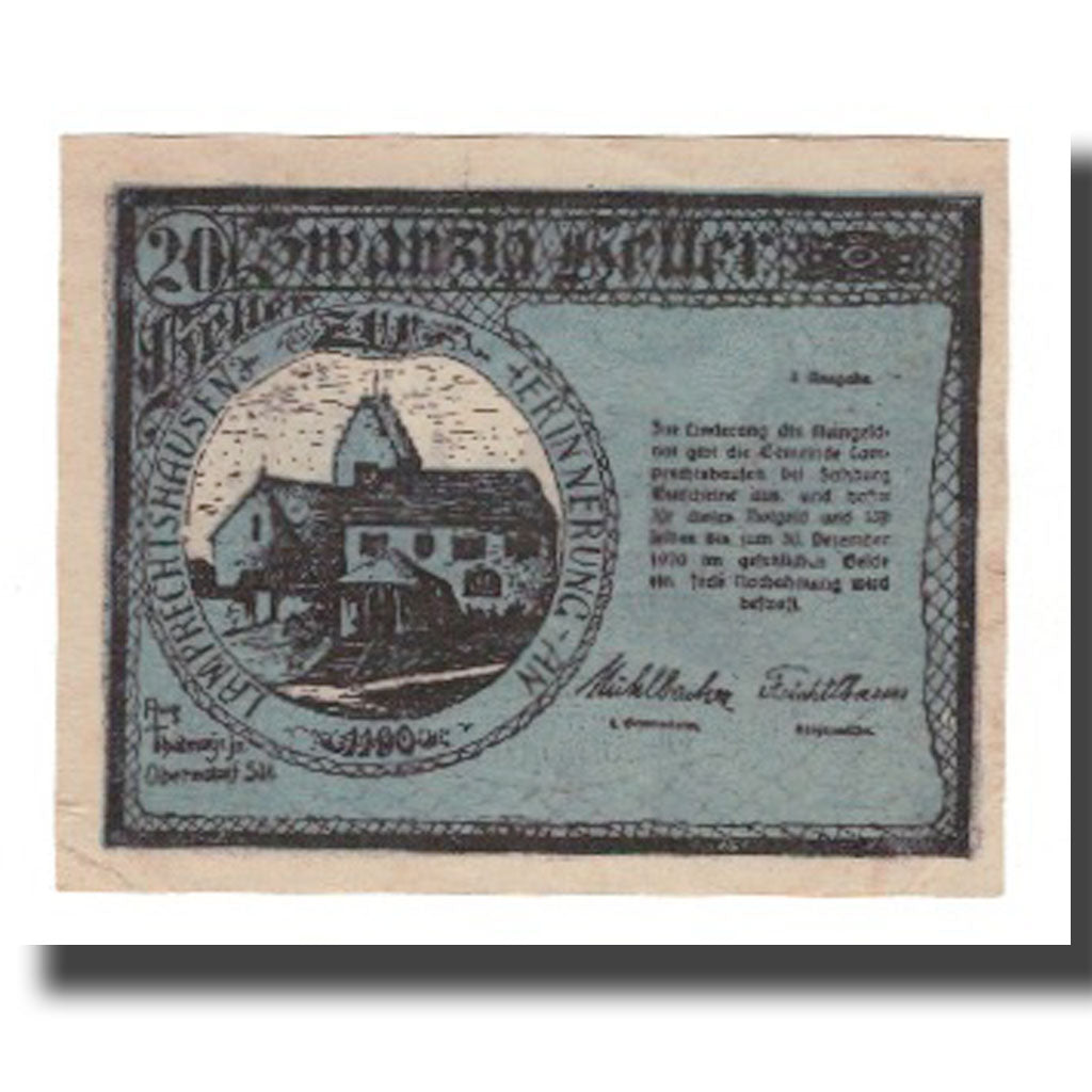 Geldschein, Österreich, Lamprechtshausen bei Salzburg Sbg. Gemeinde, 20 Heller
