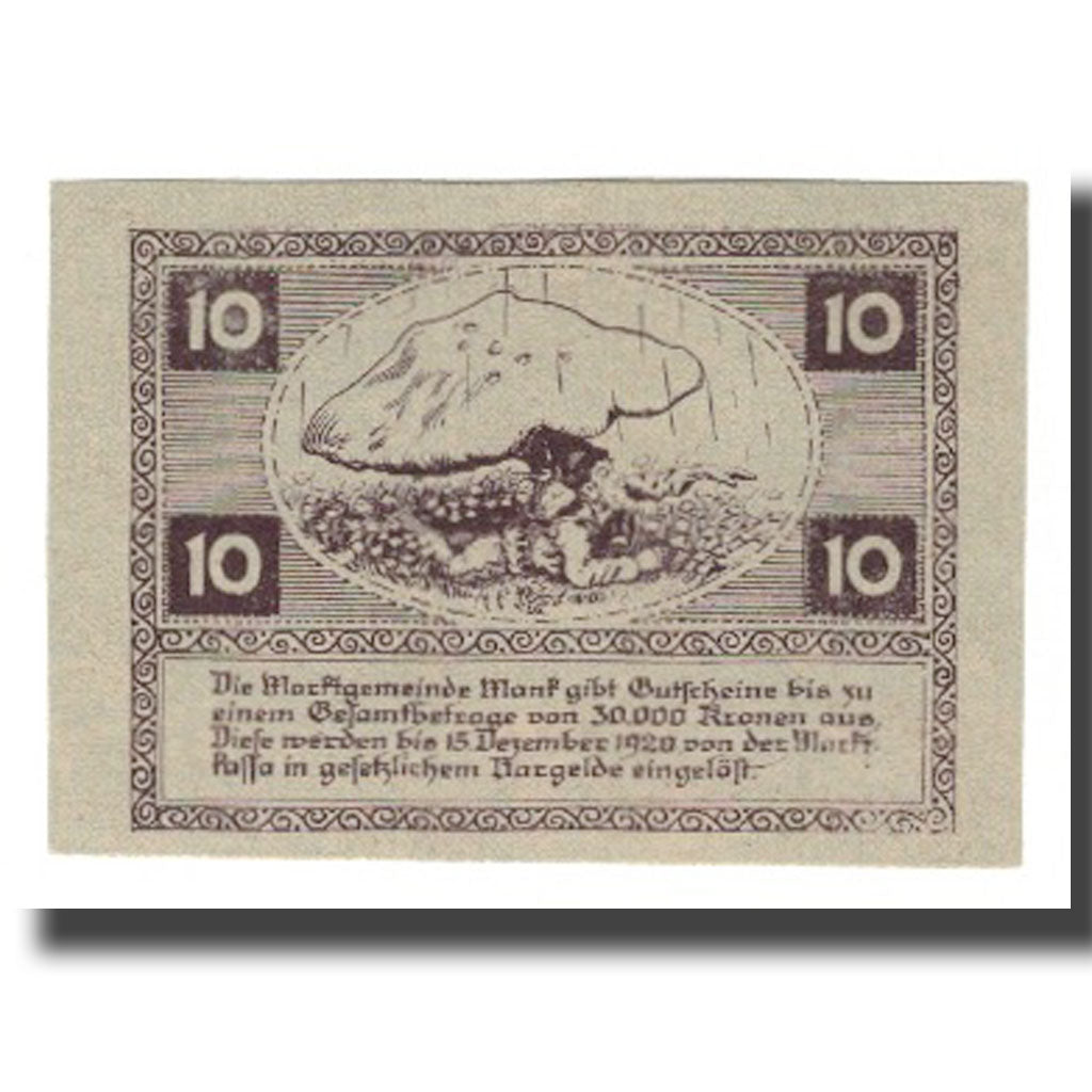 Banknote, Austria, Mank N.Ö. Marktgemeinde, 10 Heller, personnage 1, 1920