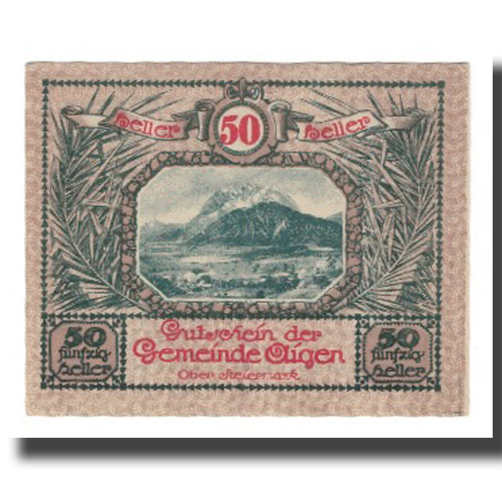 Banknot, Austria, Aigen Stm. Gemeinde, 50 Heller, Texte, 1920, Undated