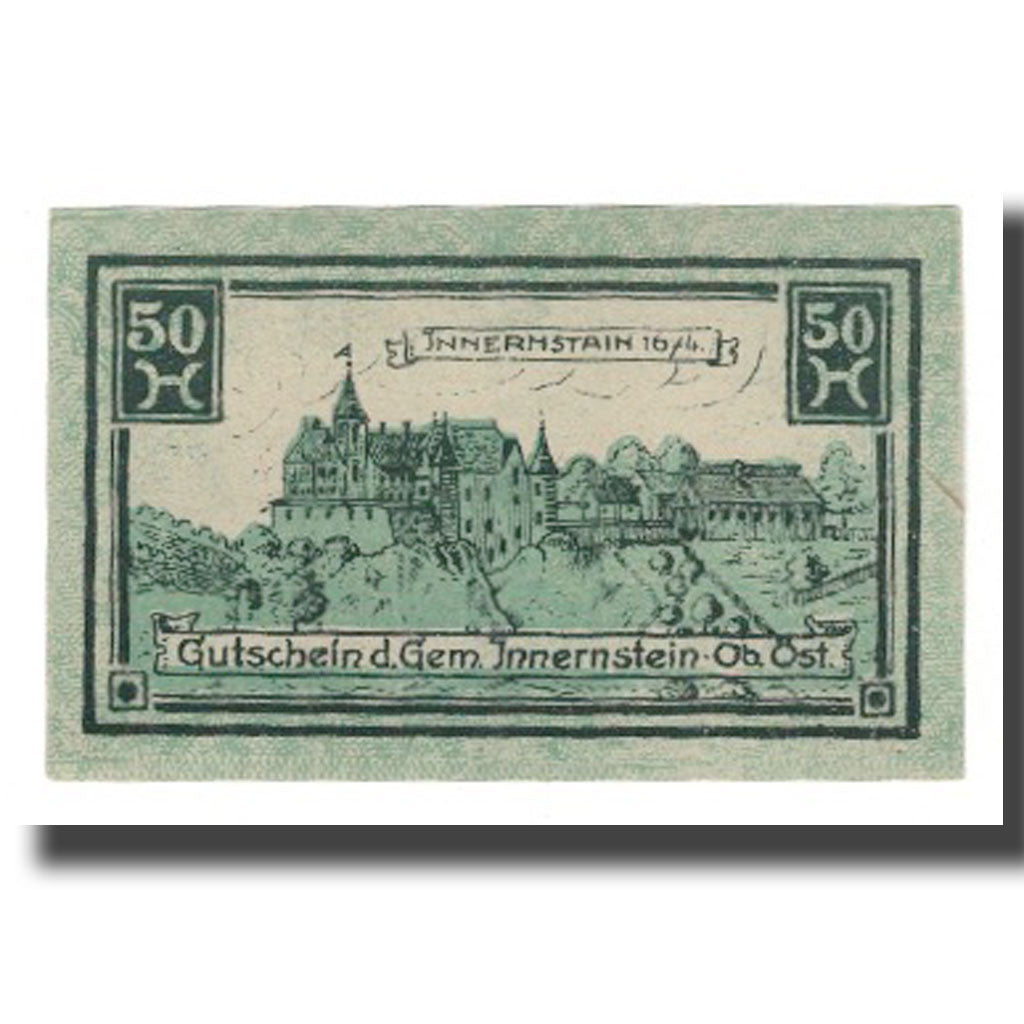 Geldschein, Österreich, Innernstein O.Ö. Gemeinde, 50 Heller, paysage, 1920