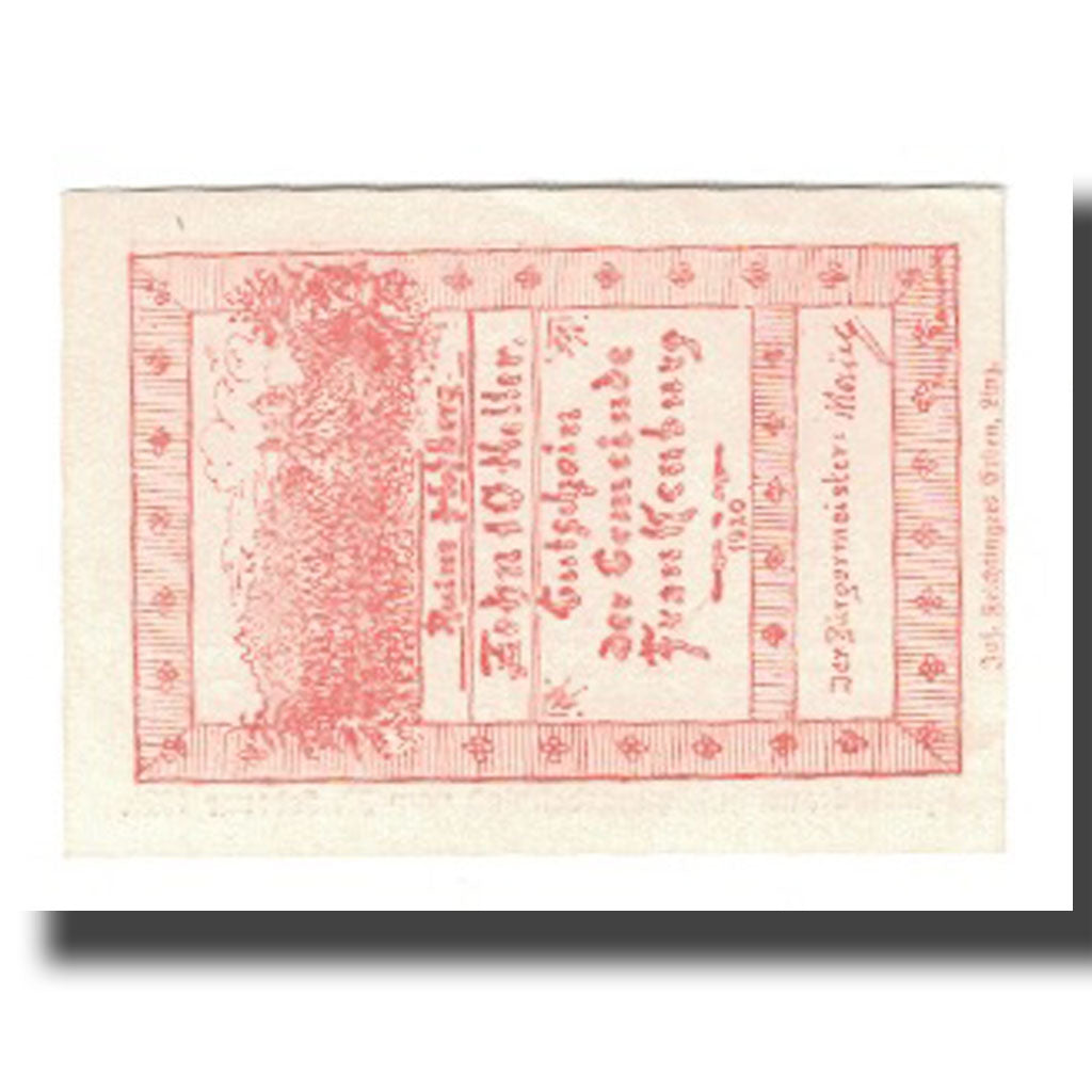 Geldschein, Österreich, Frankenburg O.Ö. Gemeinde, 10 Heller, valeur faciale