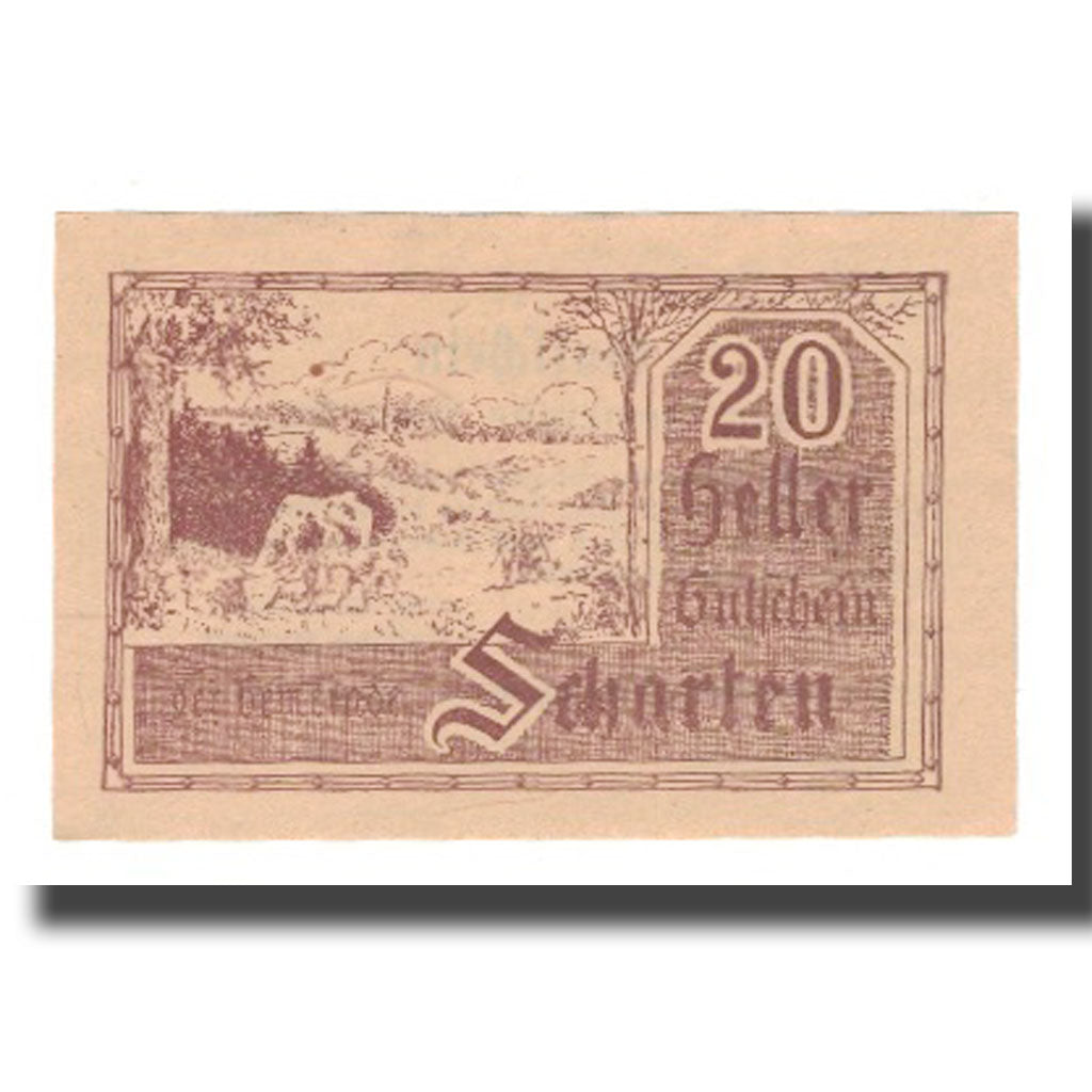 Banknote, Austria, Scharten O.Ö. Gemeinde, 20 Heller, Texte, 1920, AU(55-58)