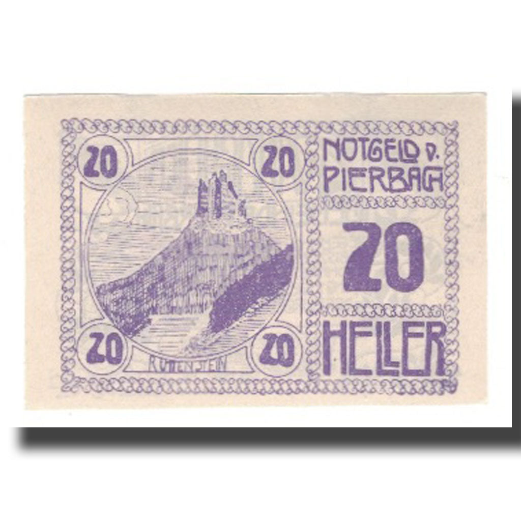 Geldschein, Österreich, Pierbach O.Ö. Gemeinde, 20 Heller, paysage, 1921, VZ