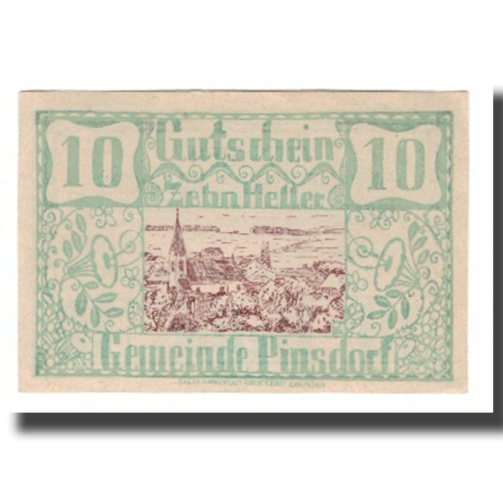 Banknot, Austria, Pinsdorf O.Ö. Gemeinde, 10 Heller, valeur faciale, 1920