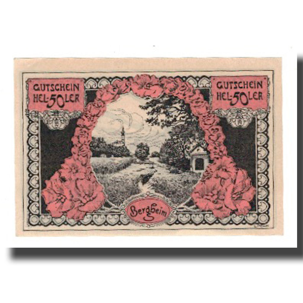 Banknote, Austria, Bergheim Sbg. Gemeinde, 50 Heller, Eglise, 1920, 1920-10-31