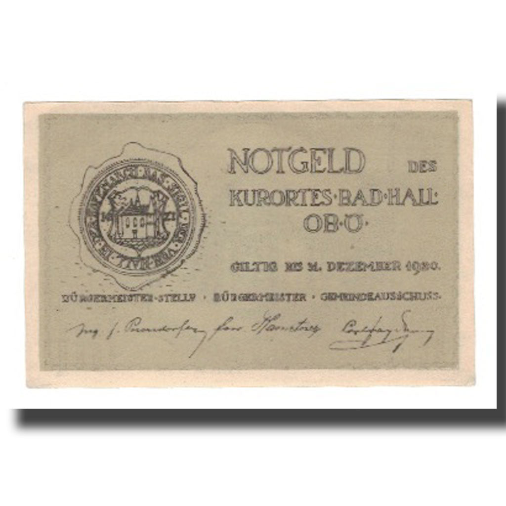 Banknote, Austria, Bad Hall O.Ö. Gemeinde, 10 Heller, Batiment, 1920