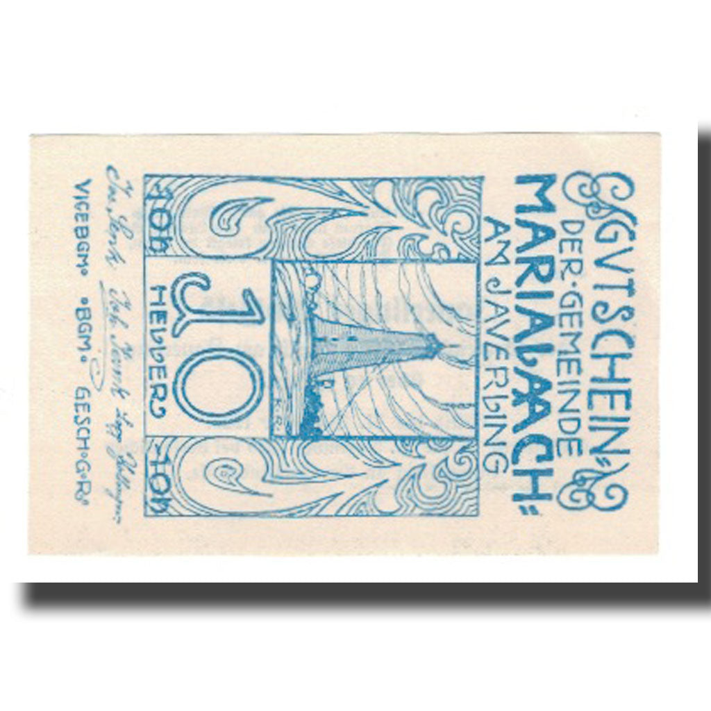 Banknot, Austria, Maria-Laach am Jauerling Gemeinde, 10 Heller, texte 1, 1920