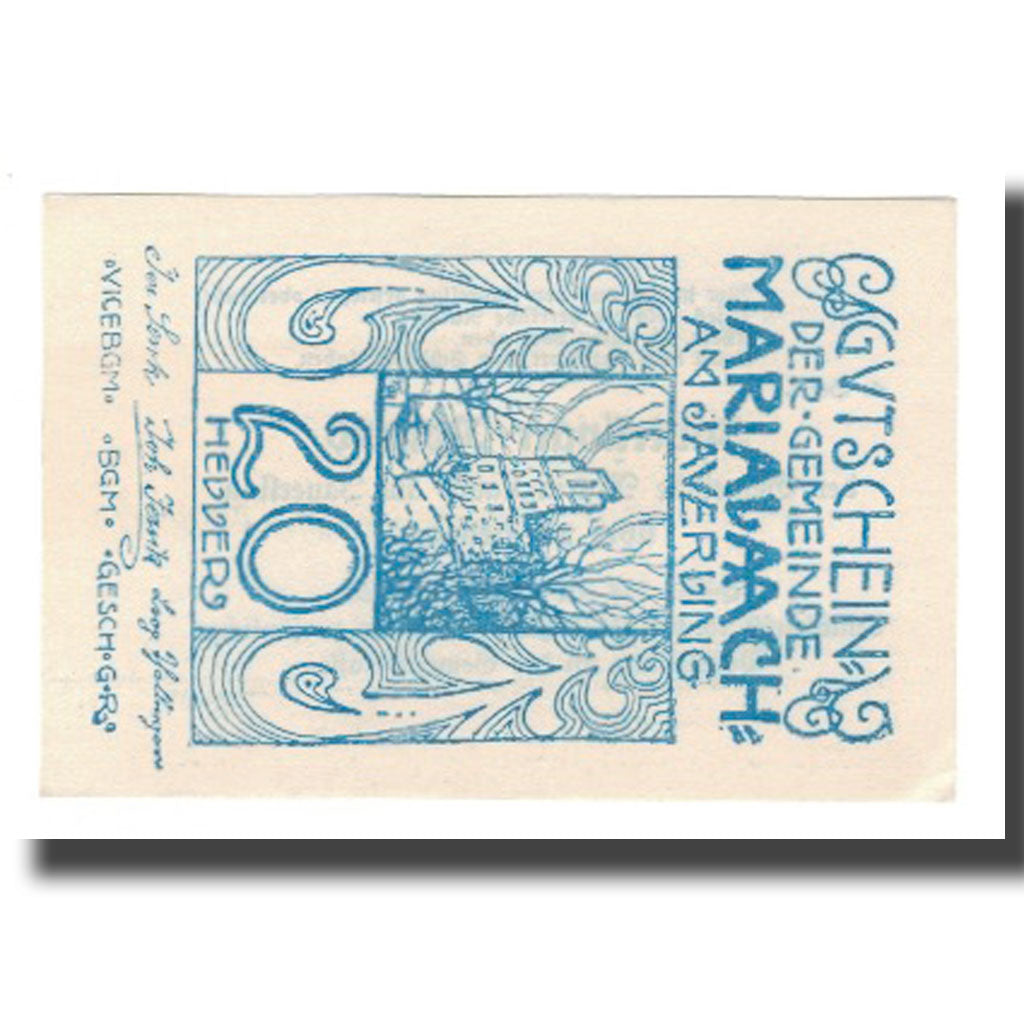 Geldschein, Österreich, Maria-Laach am Jauerling Gemeinde, 20 Heller, Texte 2