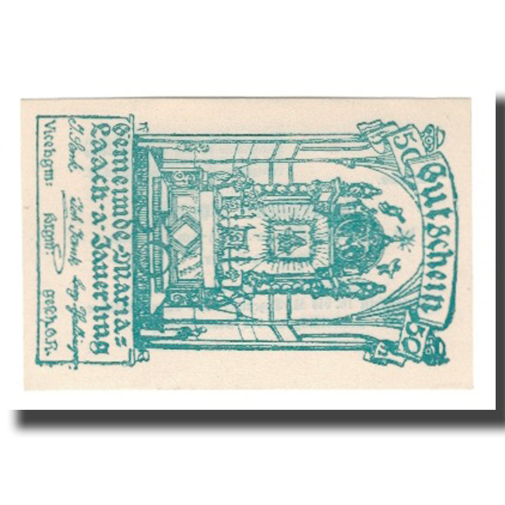 Banknot, Austria, Maria-Laach am Jauerling Gemeinde, 50 Heller, Texte 3, 1920