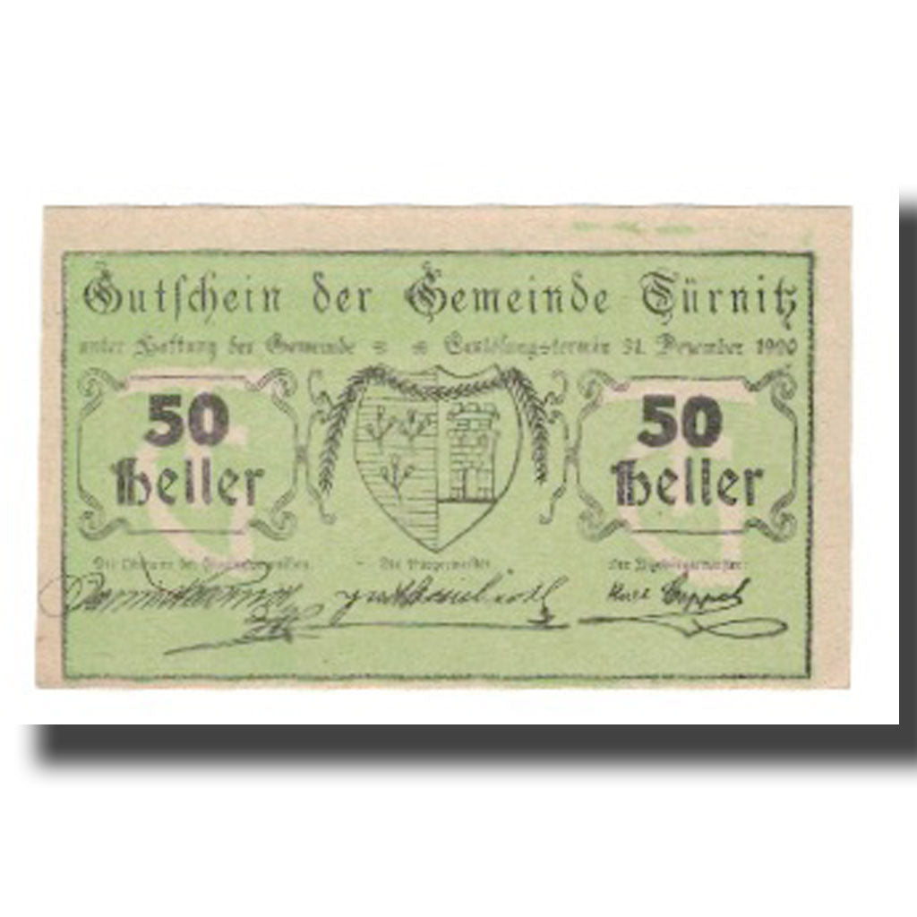 Banknot, Austria, Türnitz N.Ö. Gemeinde, 50 Heller, N.D, 1920, 1920-12-31