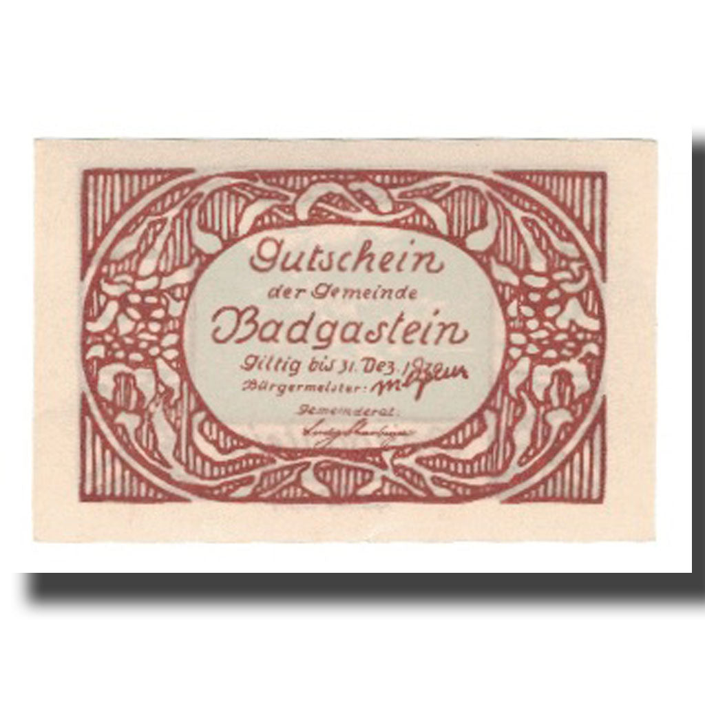 Banknot, Austria, Bad Gastein Sbg. Gemeinde, 60 Heller, paysage 2, 1920