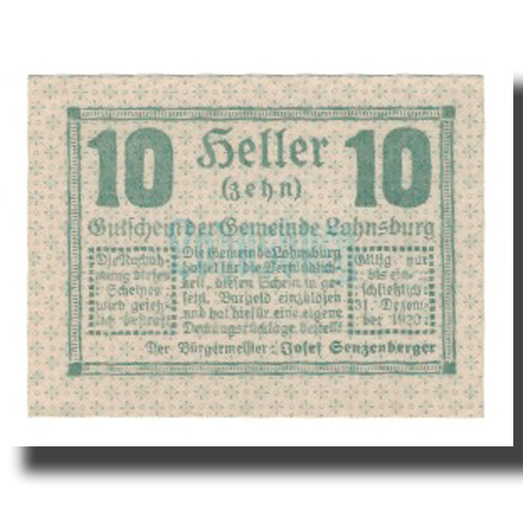 Banknot, Austria, Lohnsburg O.Ö. Gemeinde, 10 Heller, N.D, 1920, 1920-12-31