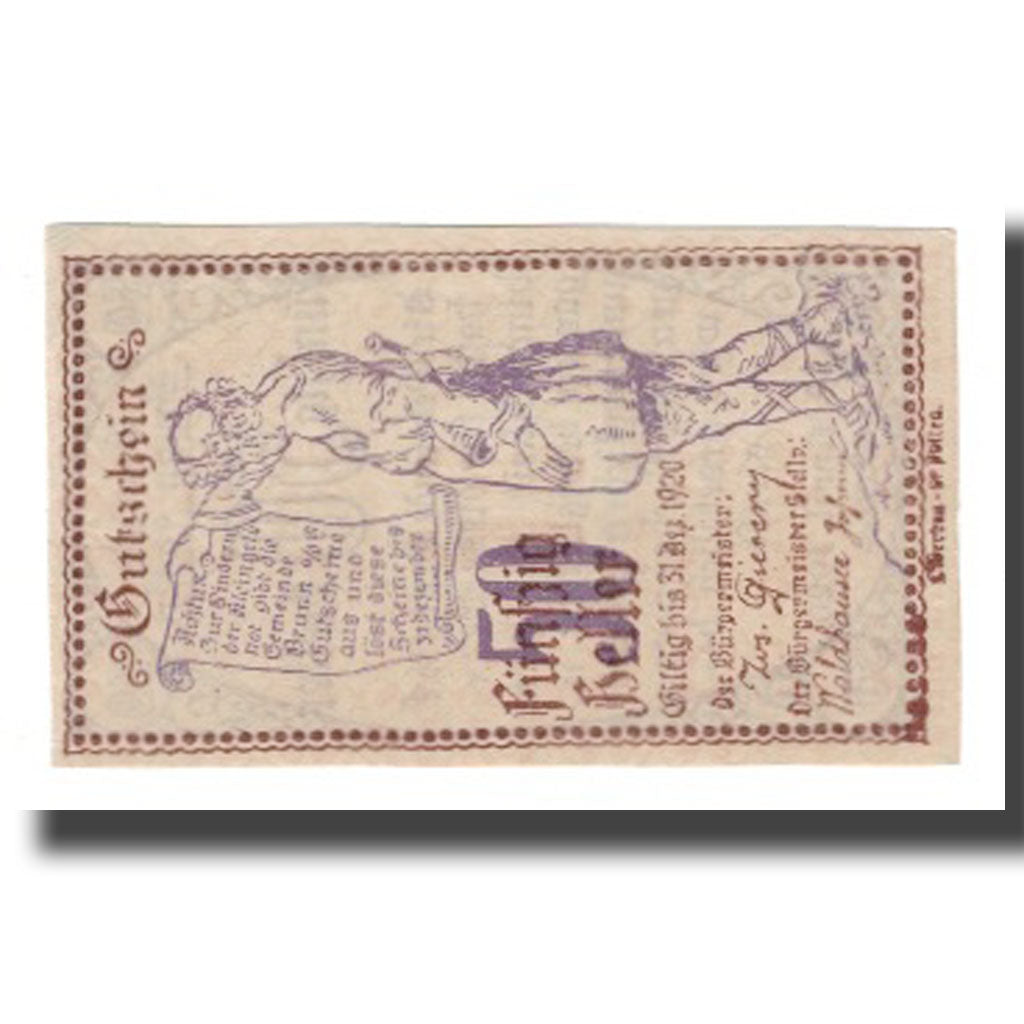 Banknote, Austria, Brunn an der Erlauf Gemeinde, 50 Heller, Texte, 1920