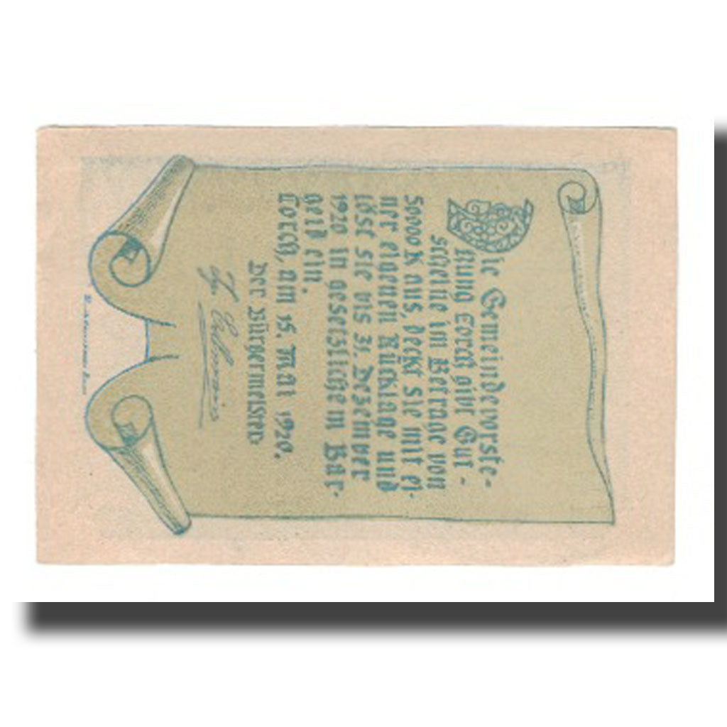 Geldschein, Österreich, Lorch O.Ö. Gemeinde, 50 Heller, Texte, 1920